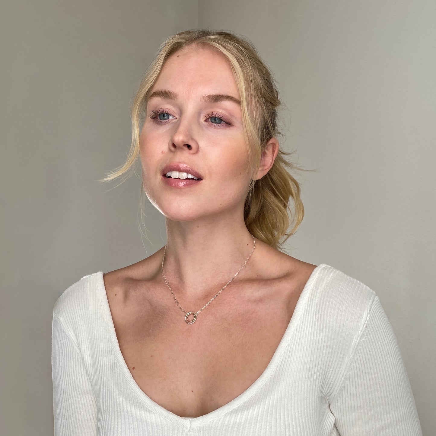 Double Circle Necklace - Silver, Gold, Rose Gold