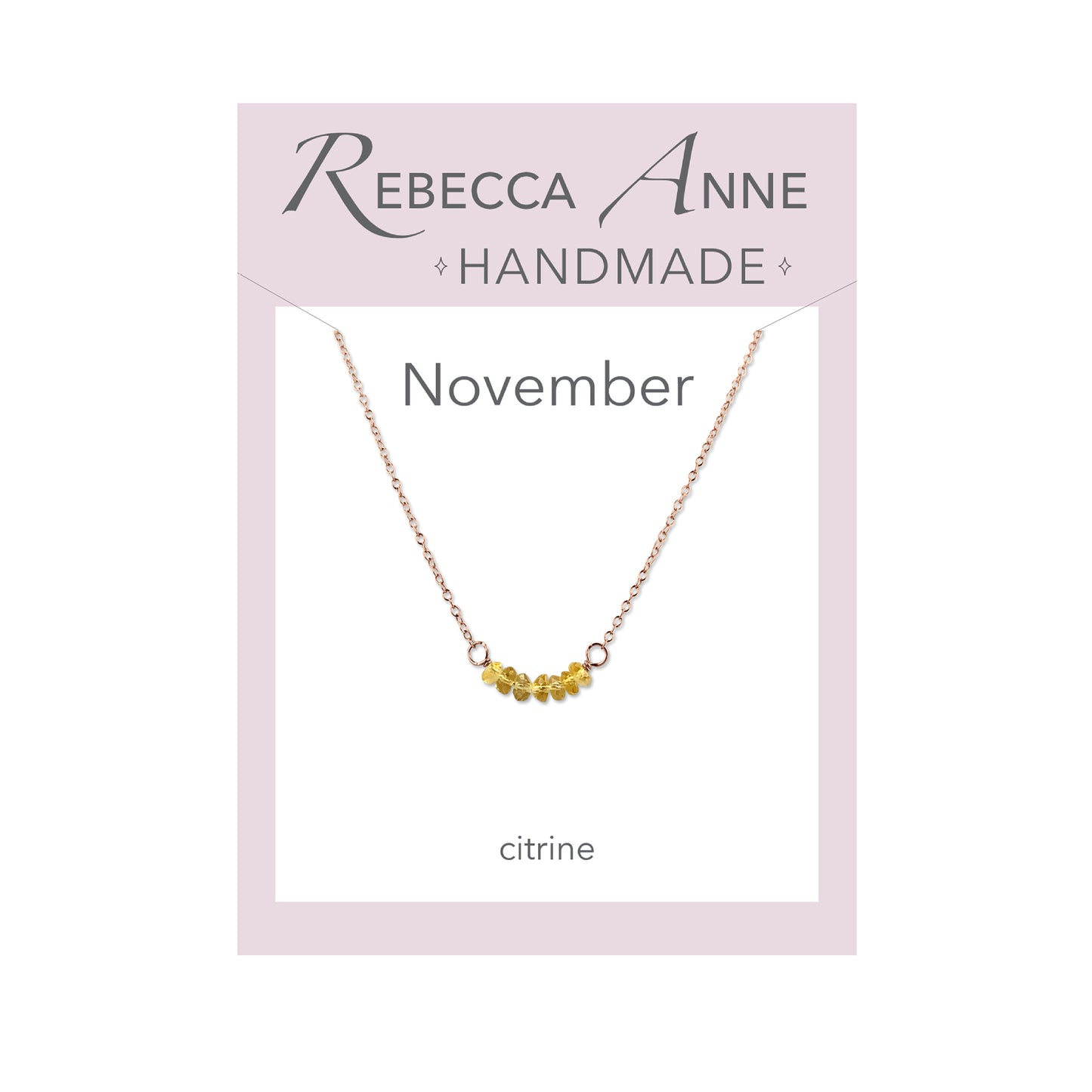 Rose Gold Birthstone Bar Necklace