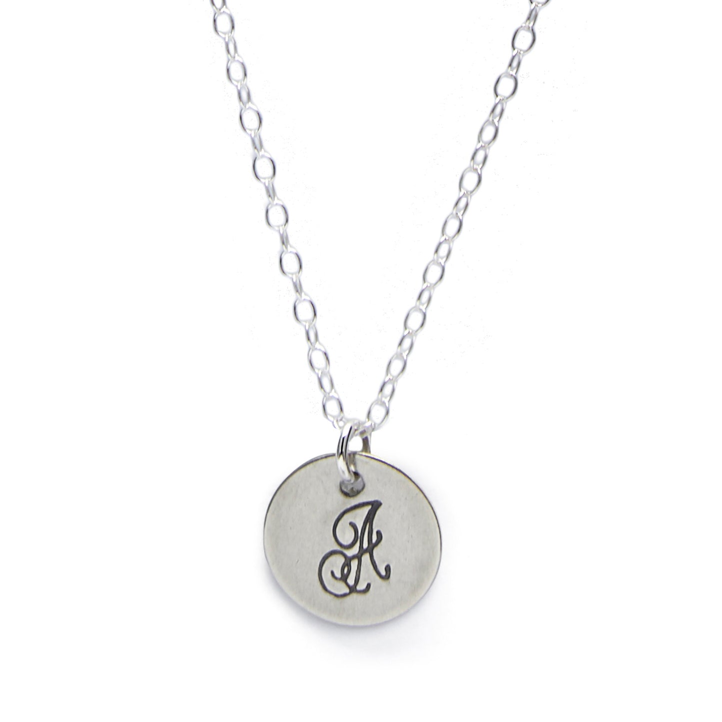 Silver Initial Monogram Charm Necklace