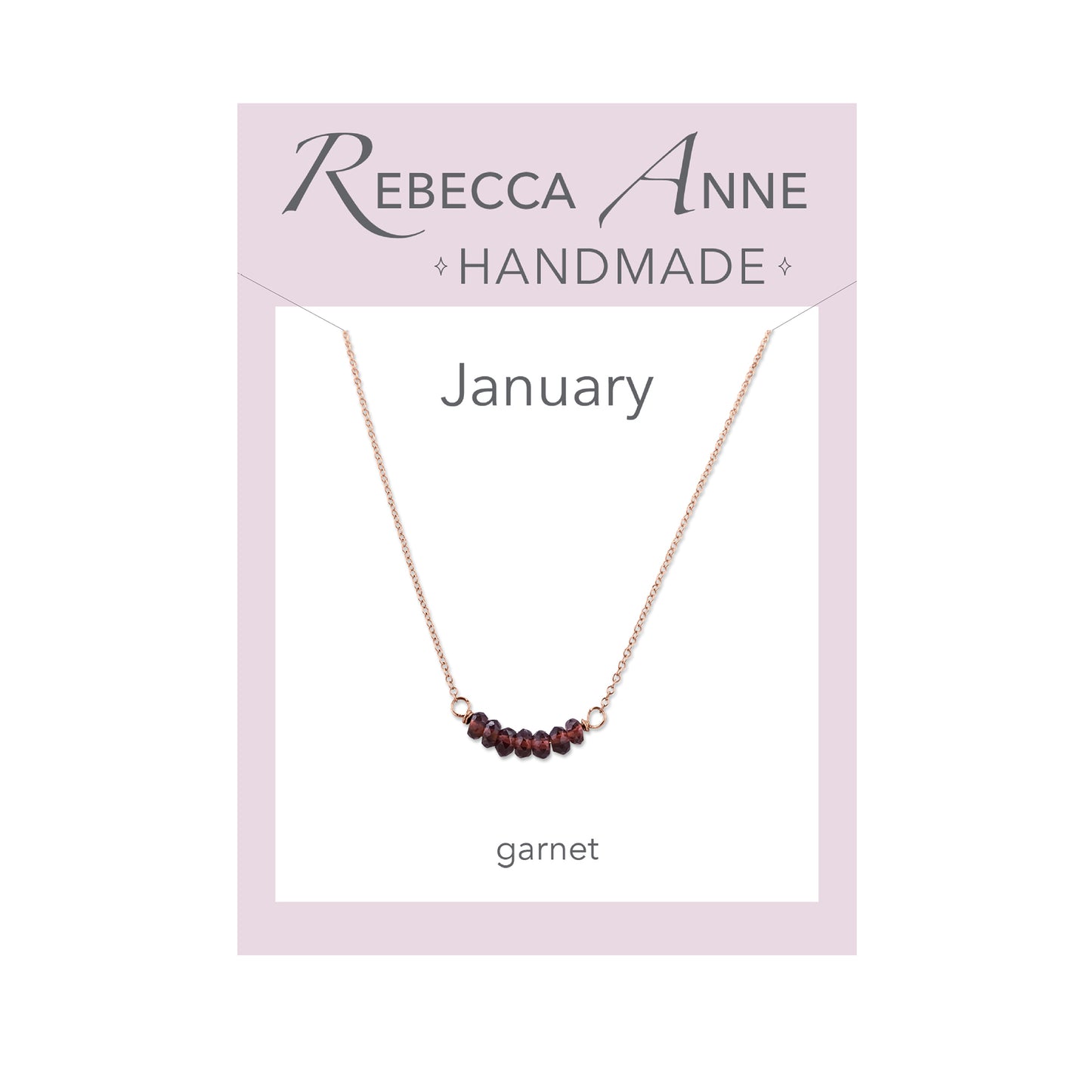 Rose Gold Birthstone Bar Necklace