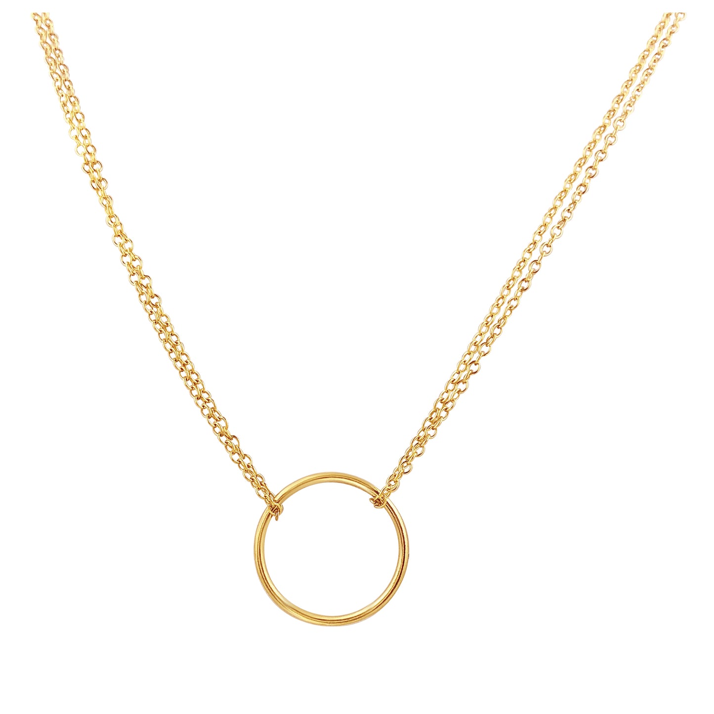 Gold Karma Circle Necklace