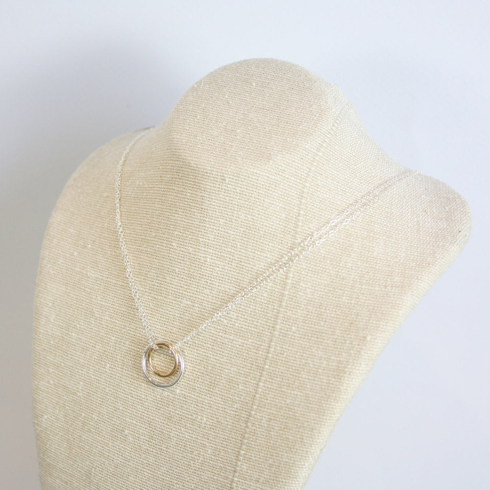 Double Circle Necklace - Silver, Gold, Rose Gold