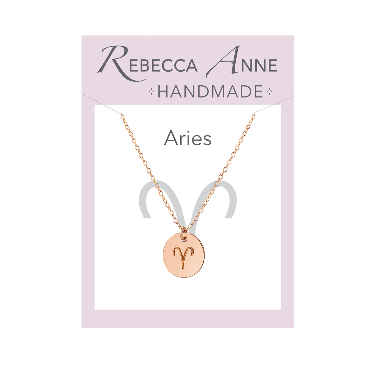 Rose Gold Zodiac Necklace Aries