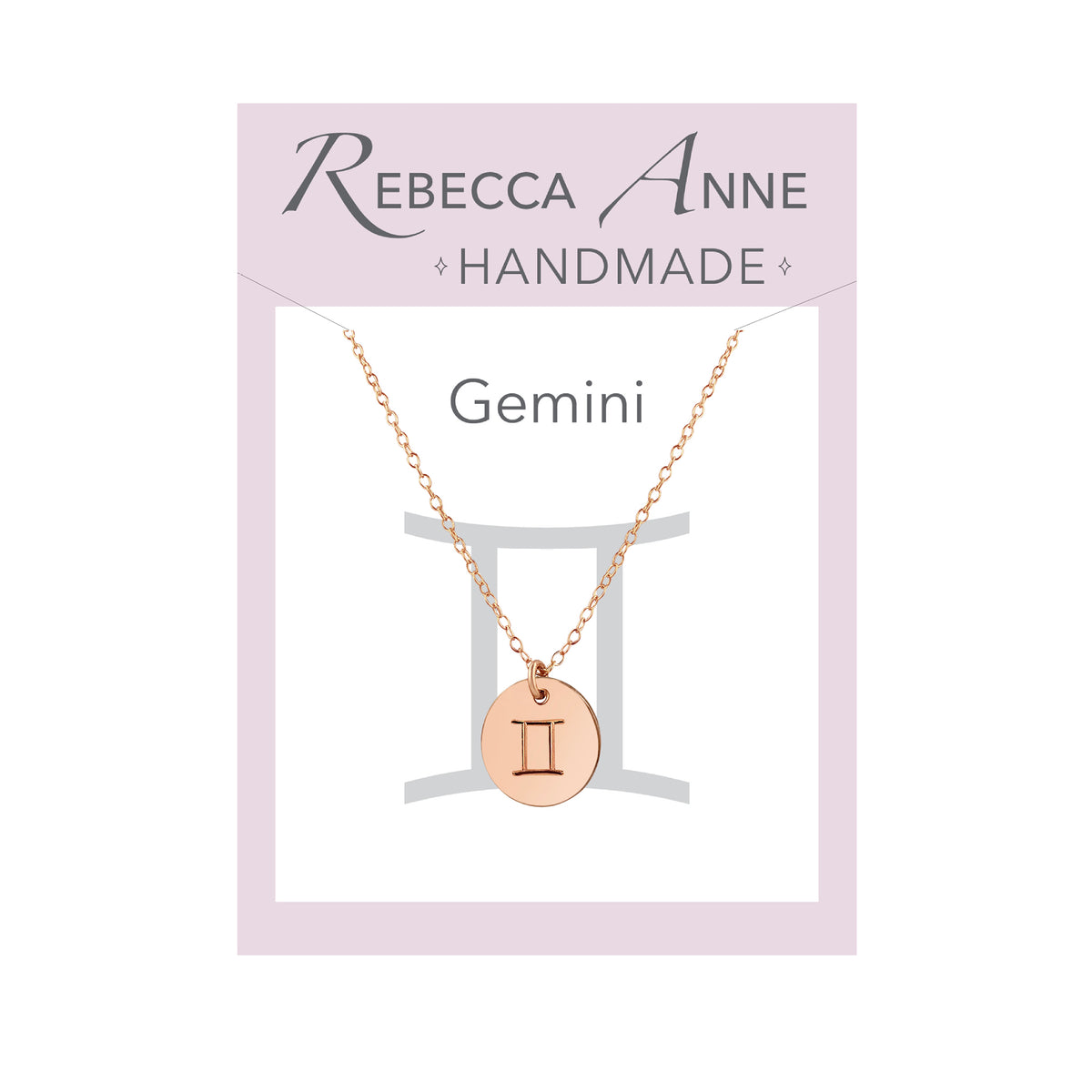 Rose Gold Zodiac Necklace Gemini