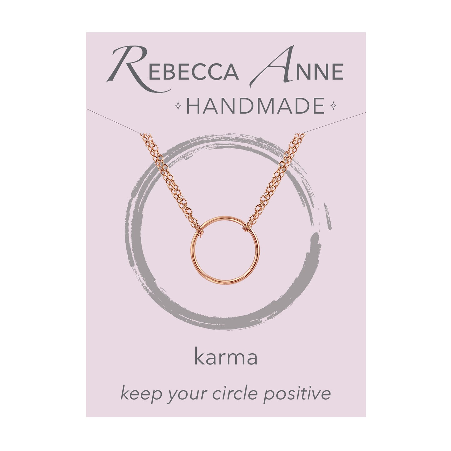 Rose Gold Karma Necklace - Keep Your Circle Positive