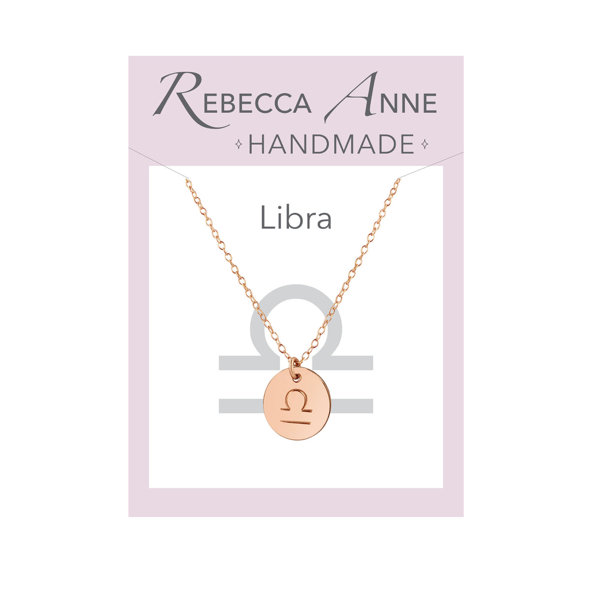 Rose Gold Zodiac Necklace Libra