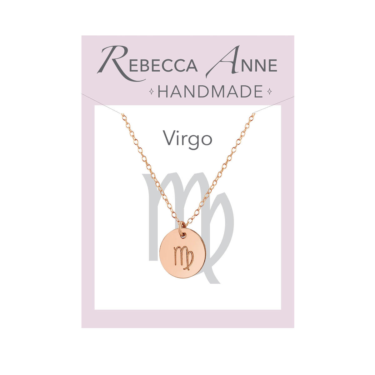 Rose Gold Zodiac Necklace Virgo