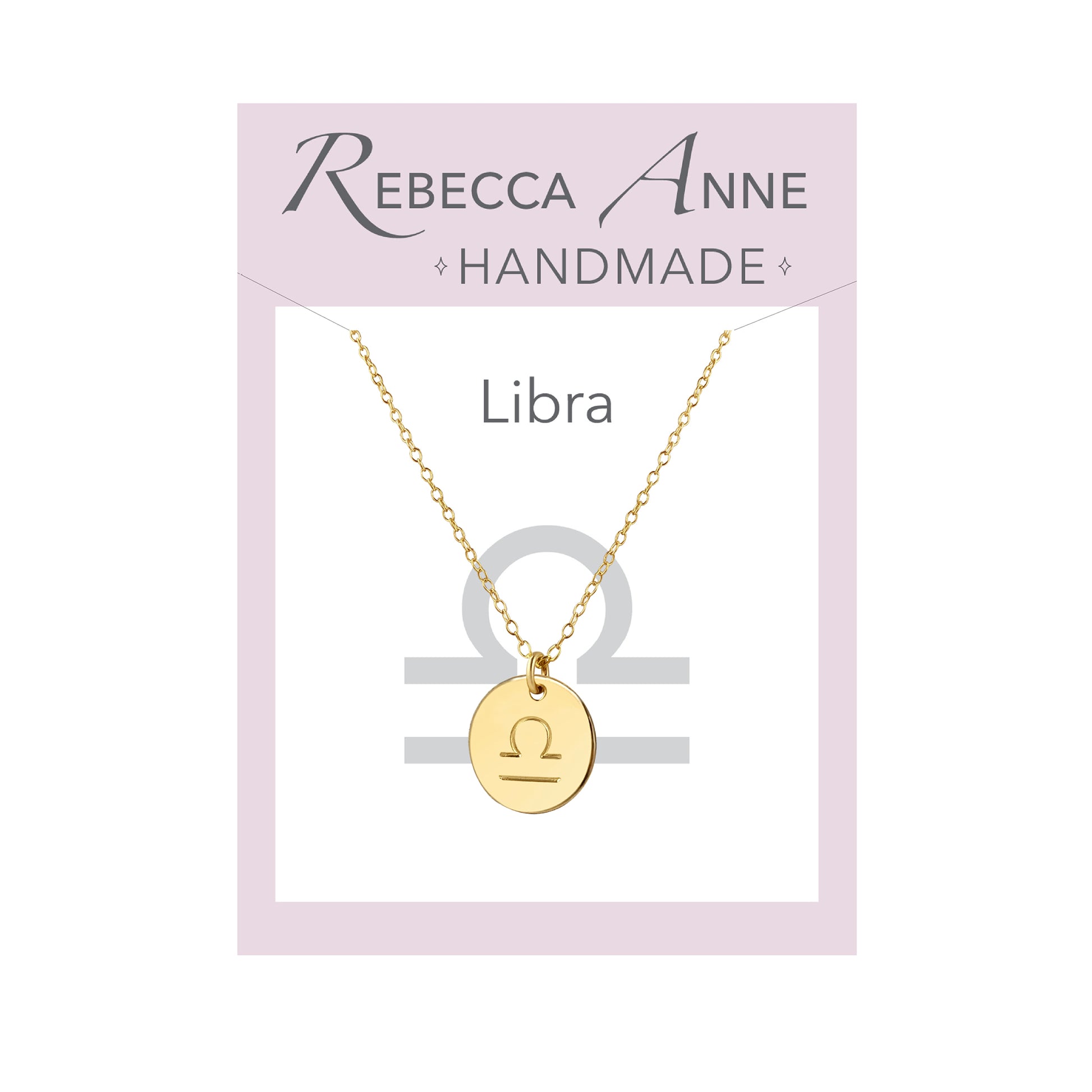 Handmade Gold Libra Zodiac Necklace