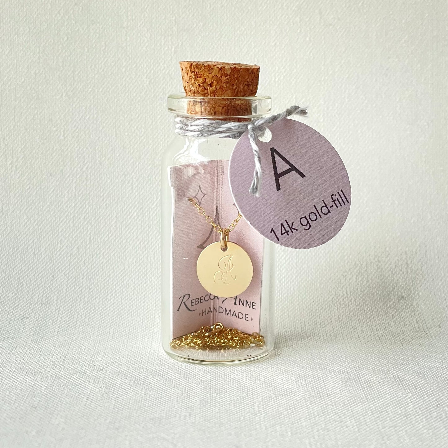 Gold Initial Monogram Charm Necklace